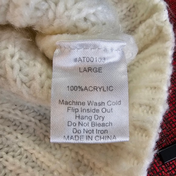 Chunky Cowl Neck Oversized Cropped Sweater L Ivory Slouchy Ribbed Casual Relaxed - Picture 6 of 11